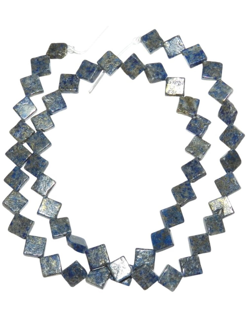NG2469 Blue Lapis Lazuli 6mm Flat Square Diamond Gemstone Beads 15"